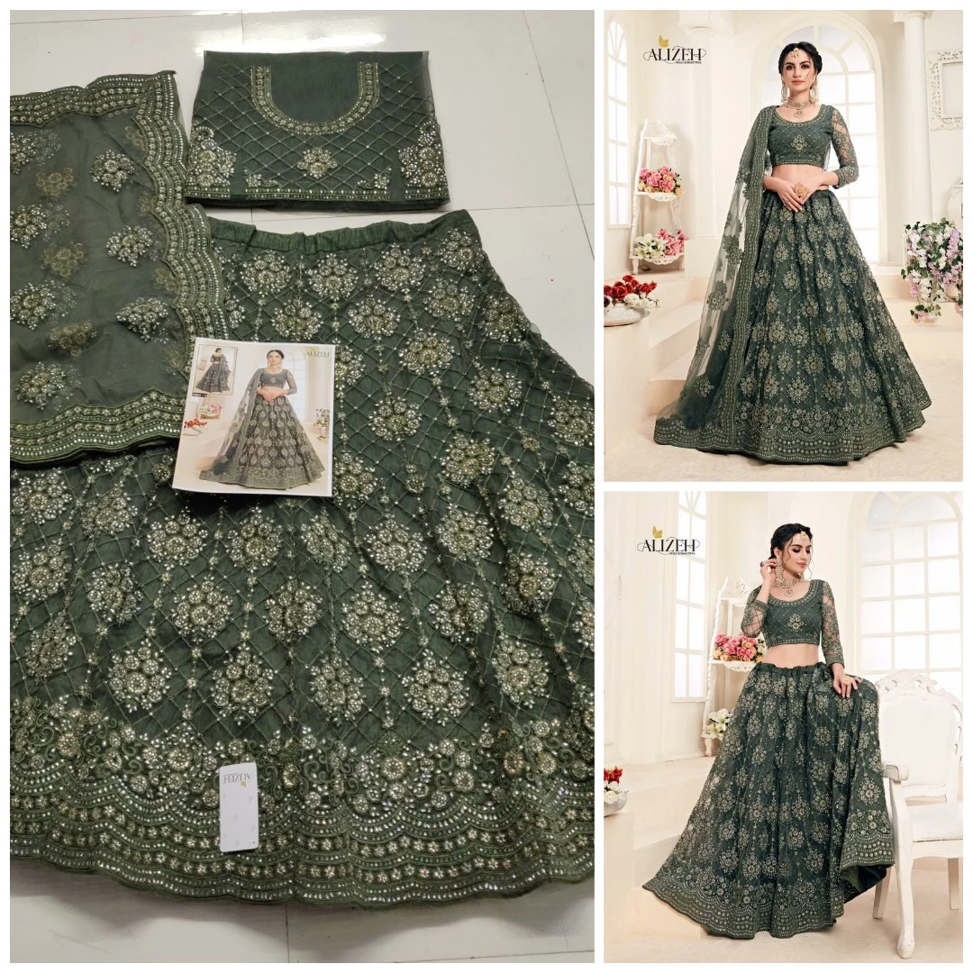 Alizeh Heritage Hit Series D.No 1004 Colors Butterfly Net Wholesale Lehenga Catalog